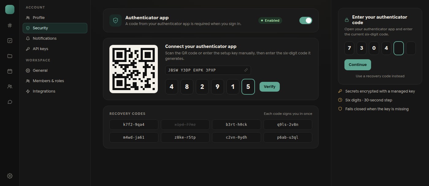 Authenticator-app MFA: a second factor that stays inside your deployment