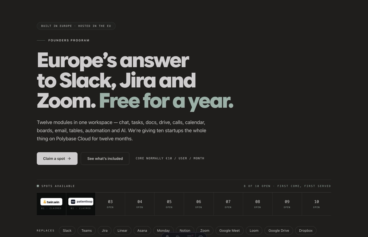 Founders Program launches: ten startups get Polybase free for a year