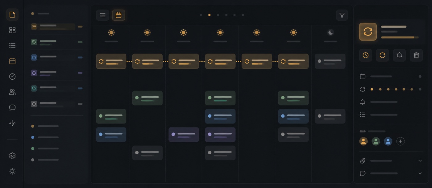 Set the schedule once. Let the next task arrive on time.