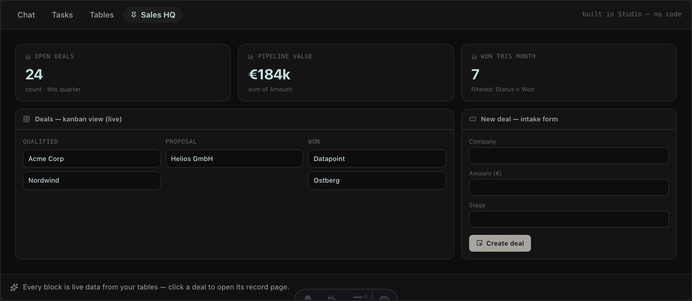 Describe the page or flow. Polybase drafts the build.
